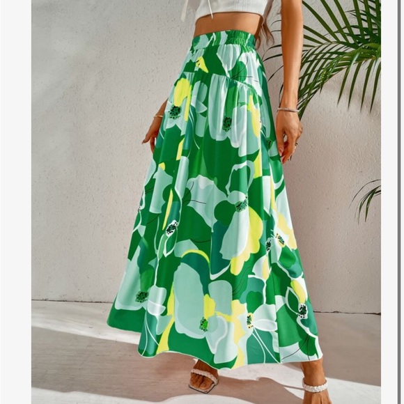 Bohemian Boho Floral Tropical Maxi Skirt Purple - Picture 8 of 17